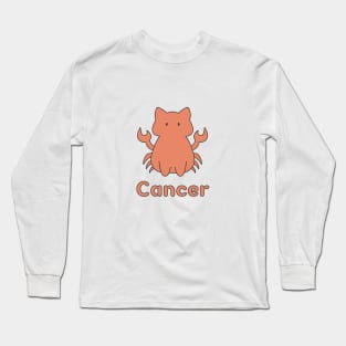 Cancer Cat Zodiac Sign with Text Long Sleeve T-Shirt